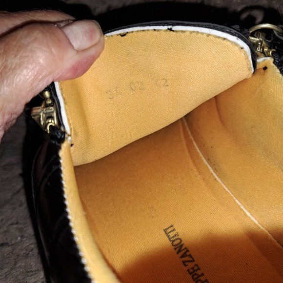 GIUSEPPE ZANOTTI-Frankie-Black Croc Low Top Casual Sneakers-Sz 42-Excellent - Picture 9 of 9